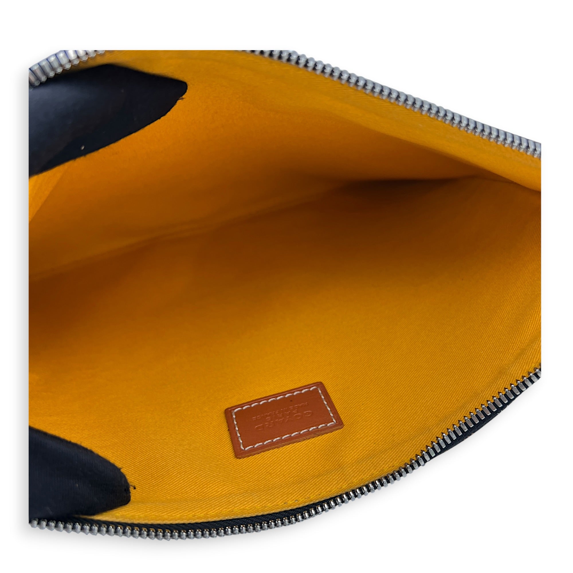 Senat Pouch Black in Coated Canvas, Silver hardware