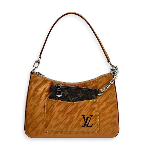 Marelle NM Shoulder Bag Brown in Epi Leather, Gold hardware