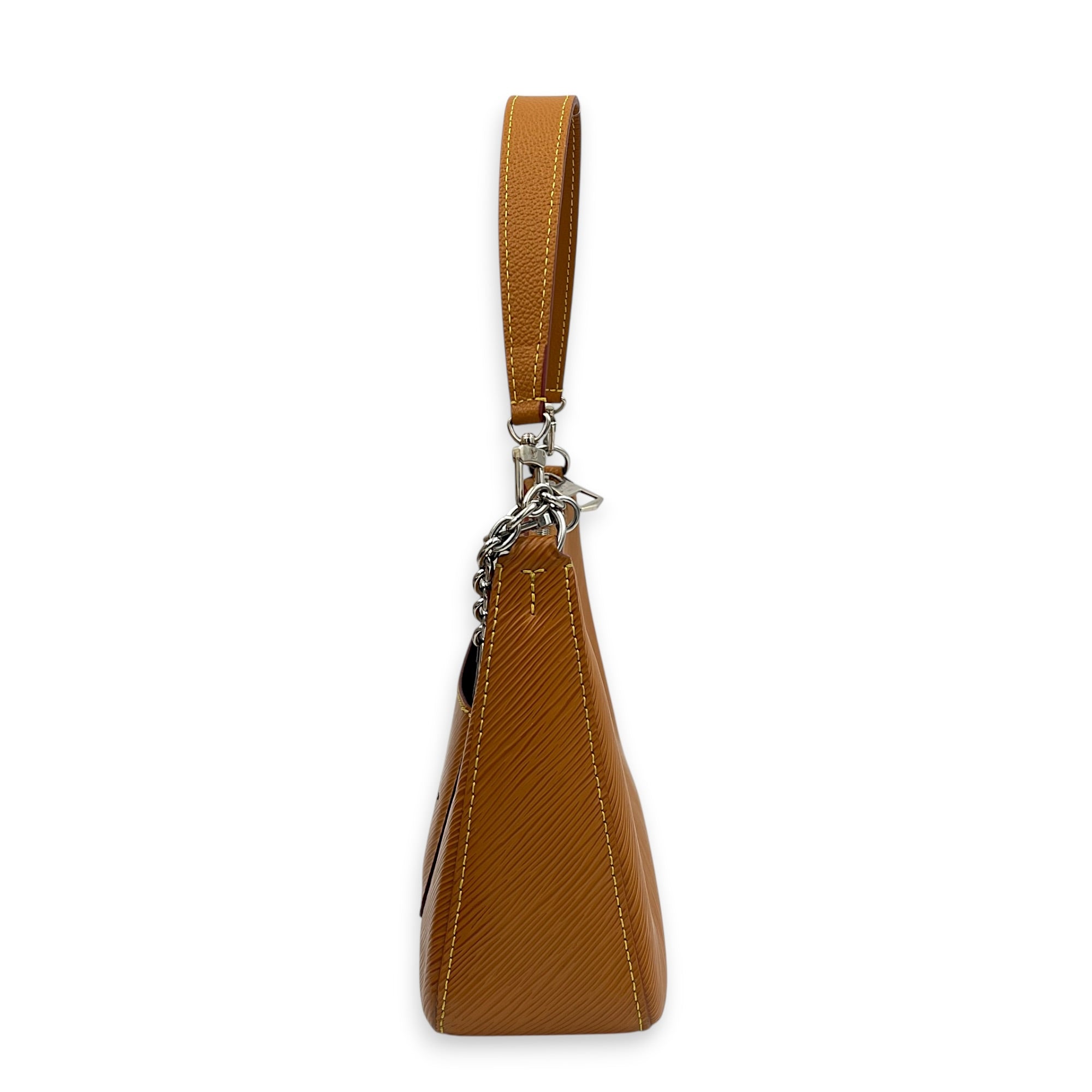 Marelle NM Shoulder Bag Brown in Epi Leather, Gold hardware