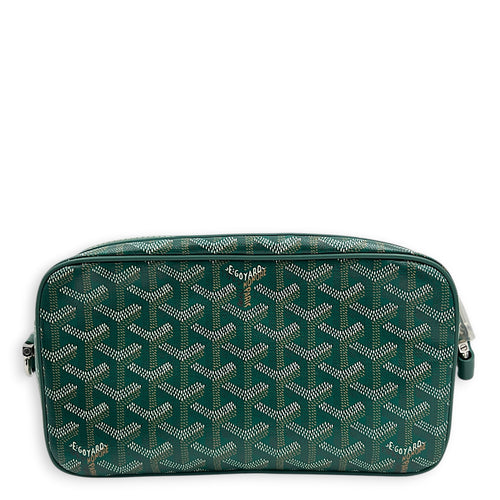 Cap Vert Crossbody Bag Green in Coated Canvas, Silver hardware