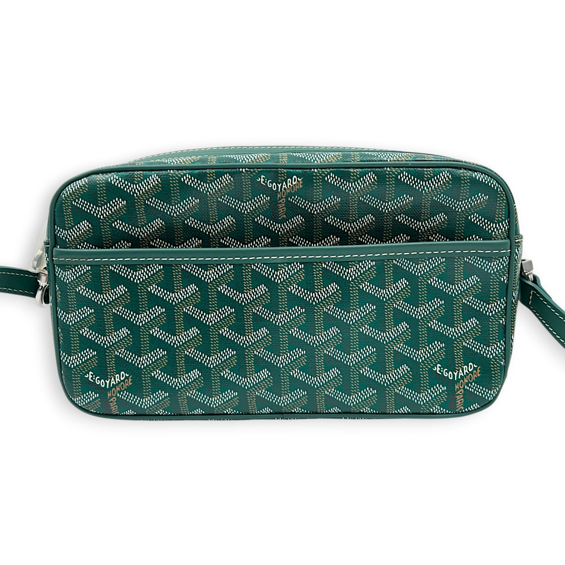 Cap Vert Crossbody Bag Green in Coated Canvas, Silver hardware