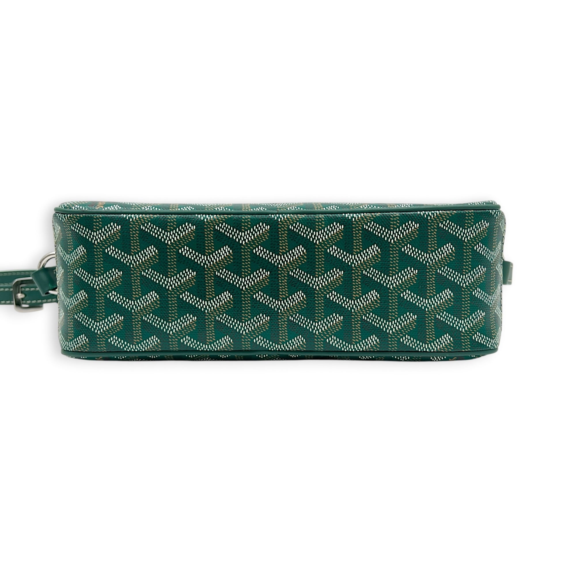 Cap Vert Crossbody Bag Green in Coated Canvas, Silver hardware