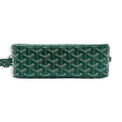 Cap Vert Crossbody Bag Green in Coated Canvas, Silver hardware