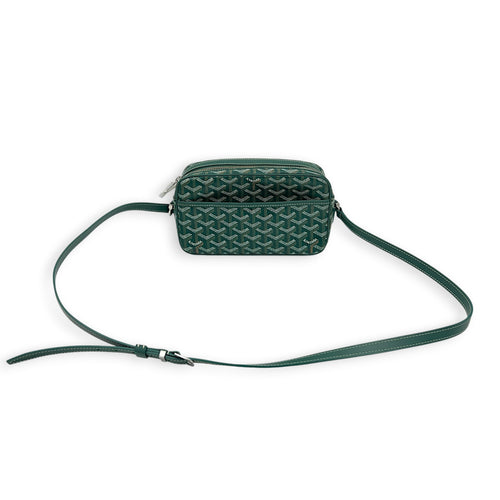 Cap Vert Crossbody Bag Green in Coated Canvas, Silver hardware
