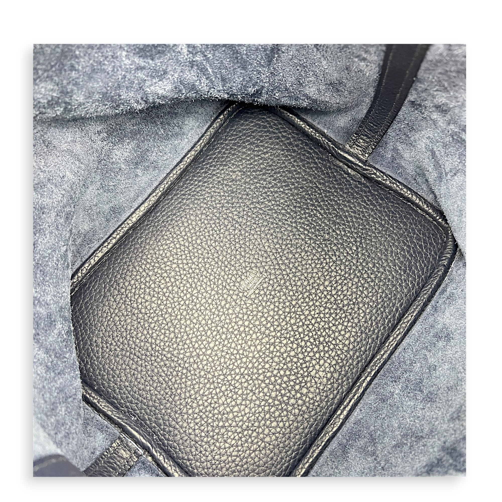 Picotin 22 Blue Bucket Bag in Clemence, Silver hardware