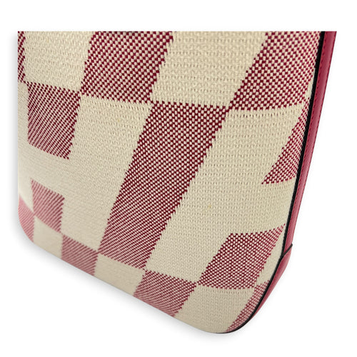 Cabas H En Biais White in Canvas, Silver hardware