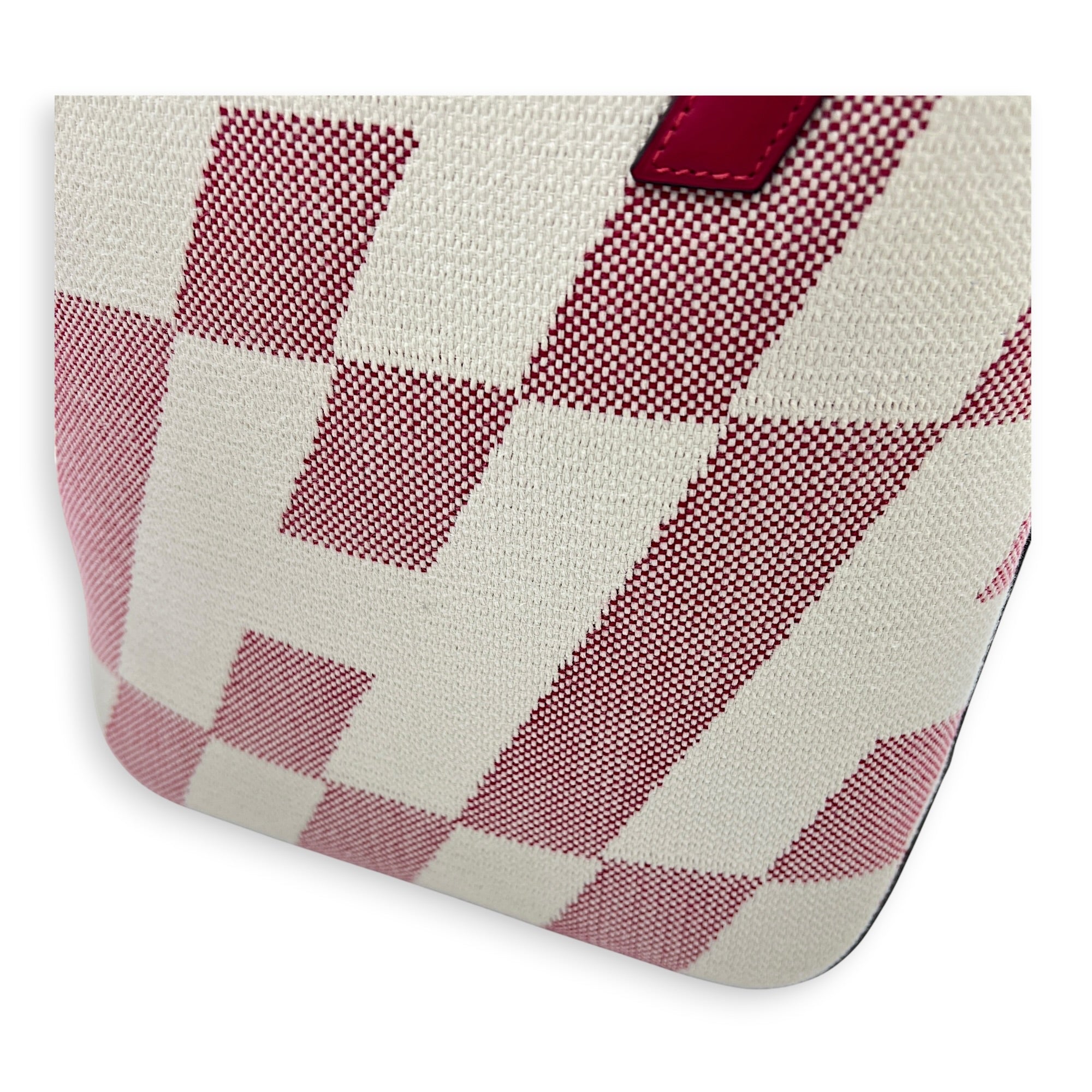 Cabas H En Biais White in Canvas, Silver hardware