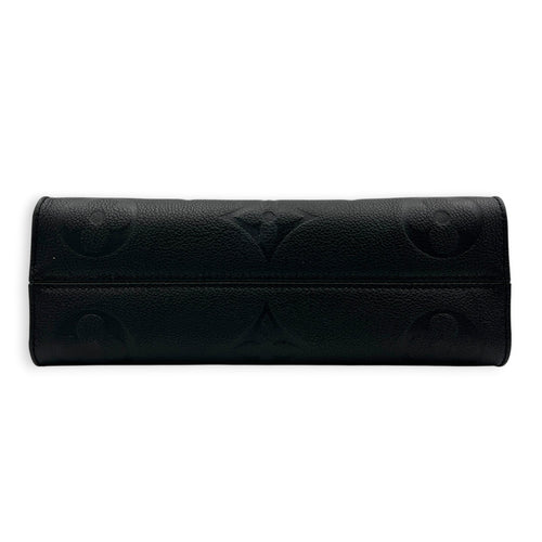 OnTheGo East West Black Top Handle Bag in Empreinte Leather, Gold hardware