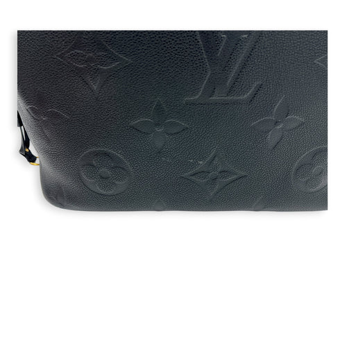 Neverfull MM Black Tote Bag in Empreinte Leather, Gold hardware
