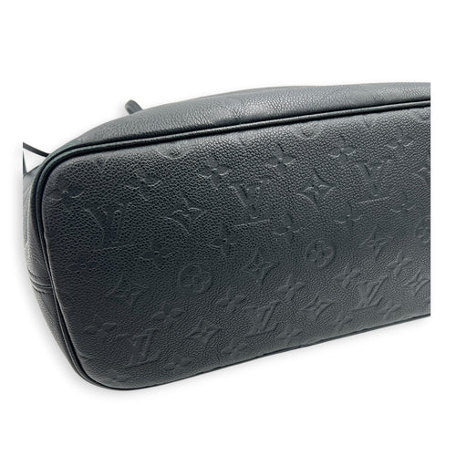 Neverfull MM Black Tote Bag in Empreinte Leather, Gold hardware