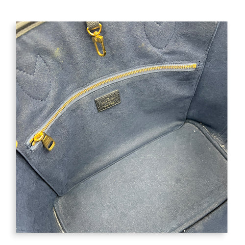 Neverfull MM Black Tote Bag in Empreinte Leather, Gold hardware