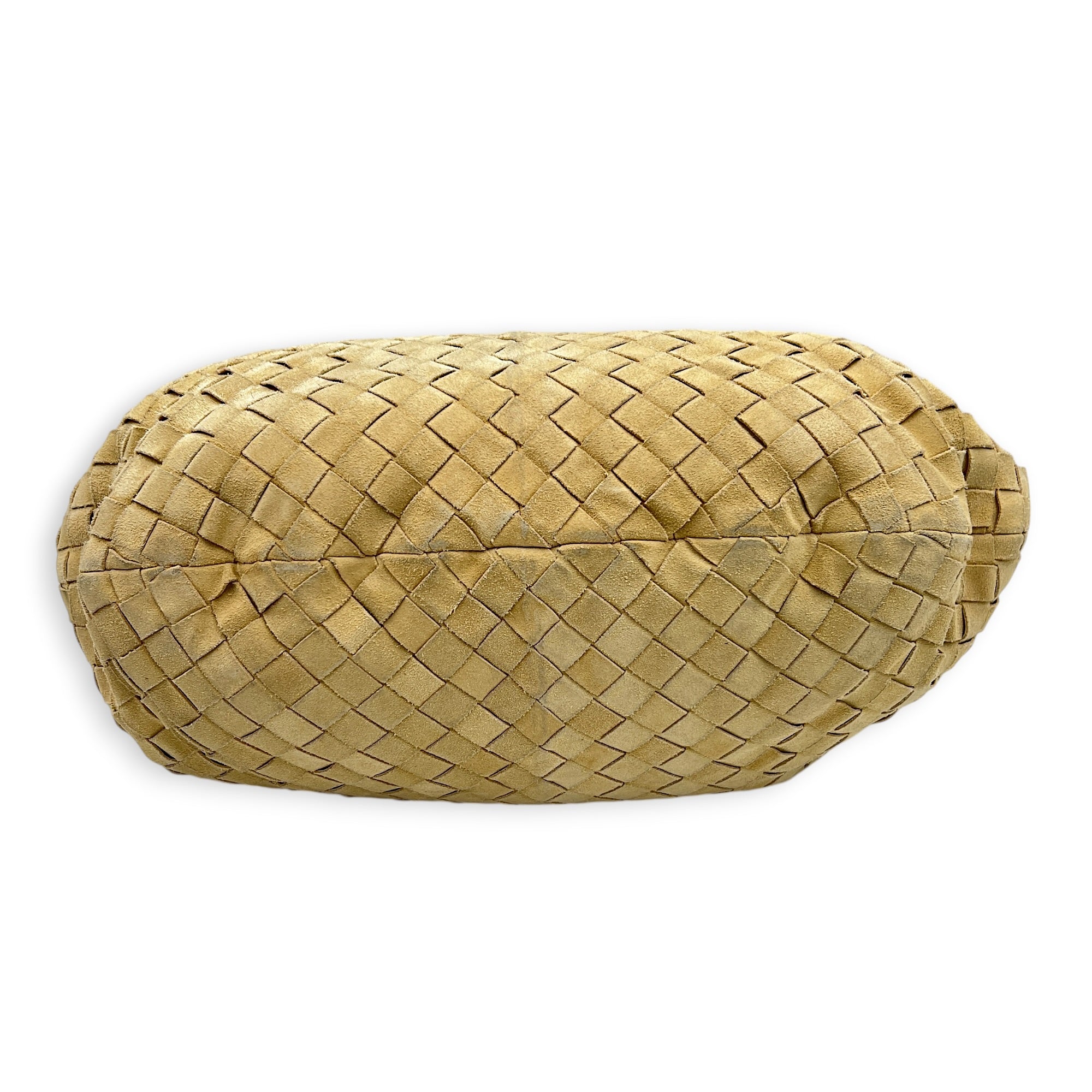 Jodie Shoulder Bag Beige in Suede Leather, Gold hardware
