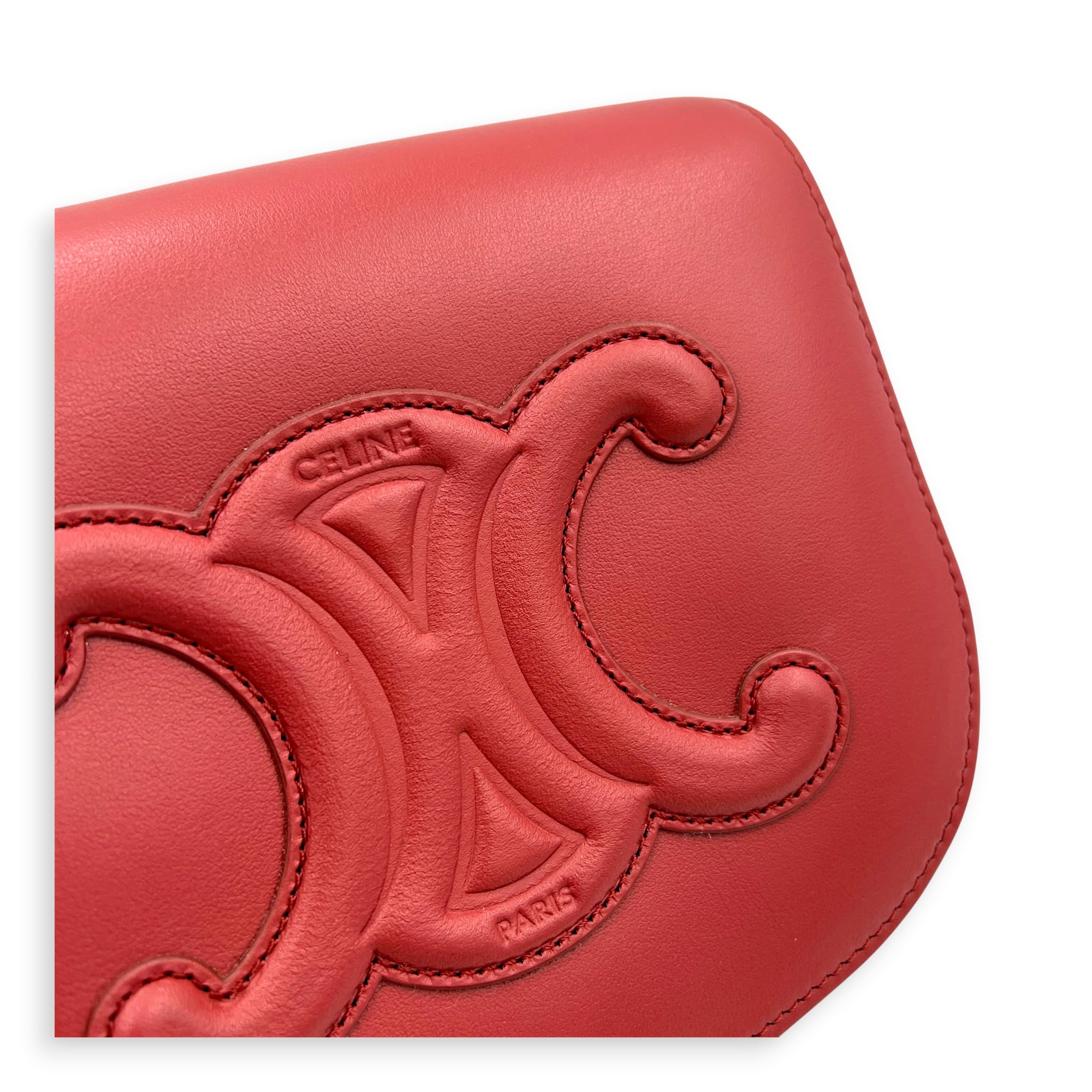 Folco Cuir Shoulder Bag Pink in Calfskin, Gold hardware