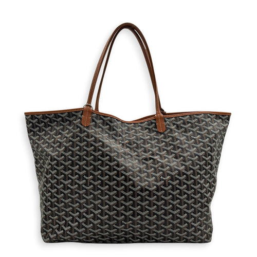 Saint Louis Tote Bag PM Brown in Coated Canvas, Silver hardware