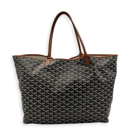 Saint Louis Tote Bag PM Brown in Coated Canvas, Silver hardware