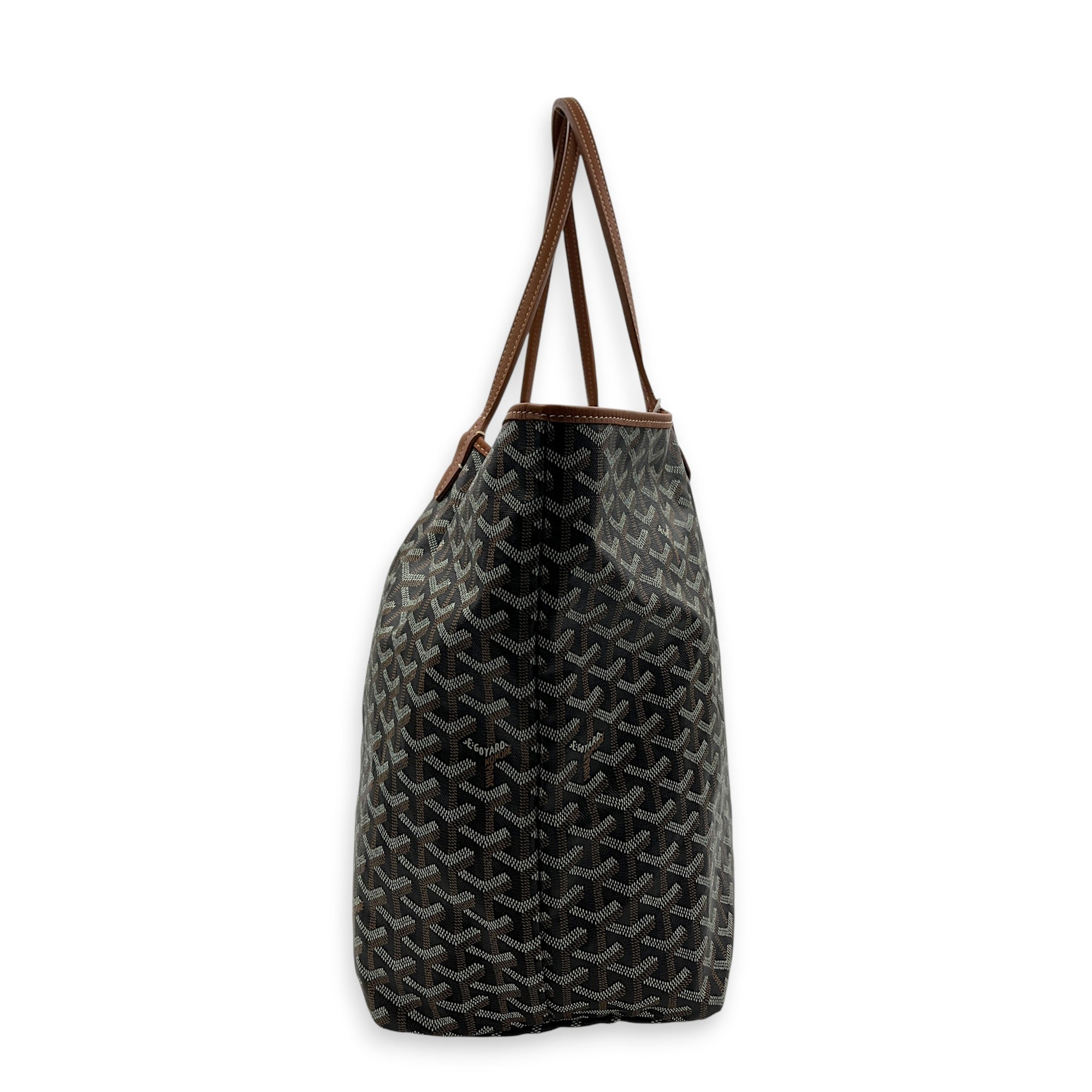 Saint Louis Tote Bag PM Brown in Coated Canvas, Silver hardware