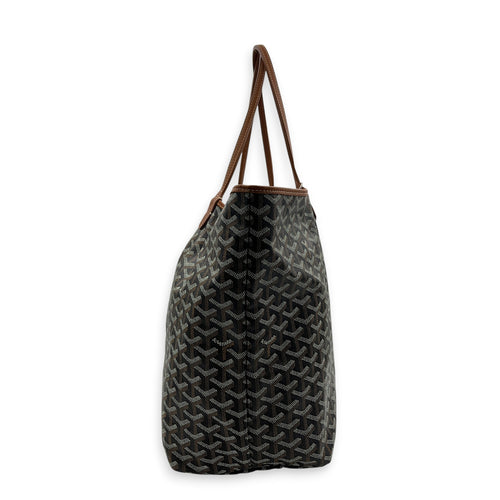 Saint Louis Tote Bag PM Brown in Coated Canvas, Silver hardware