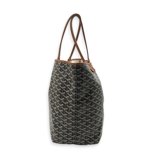 Saint Louis Tote Bag PM Brown in Coated Canvas, Silver hardware