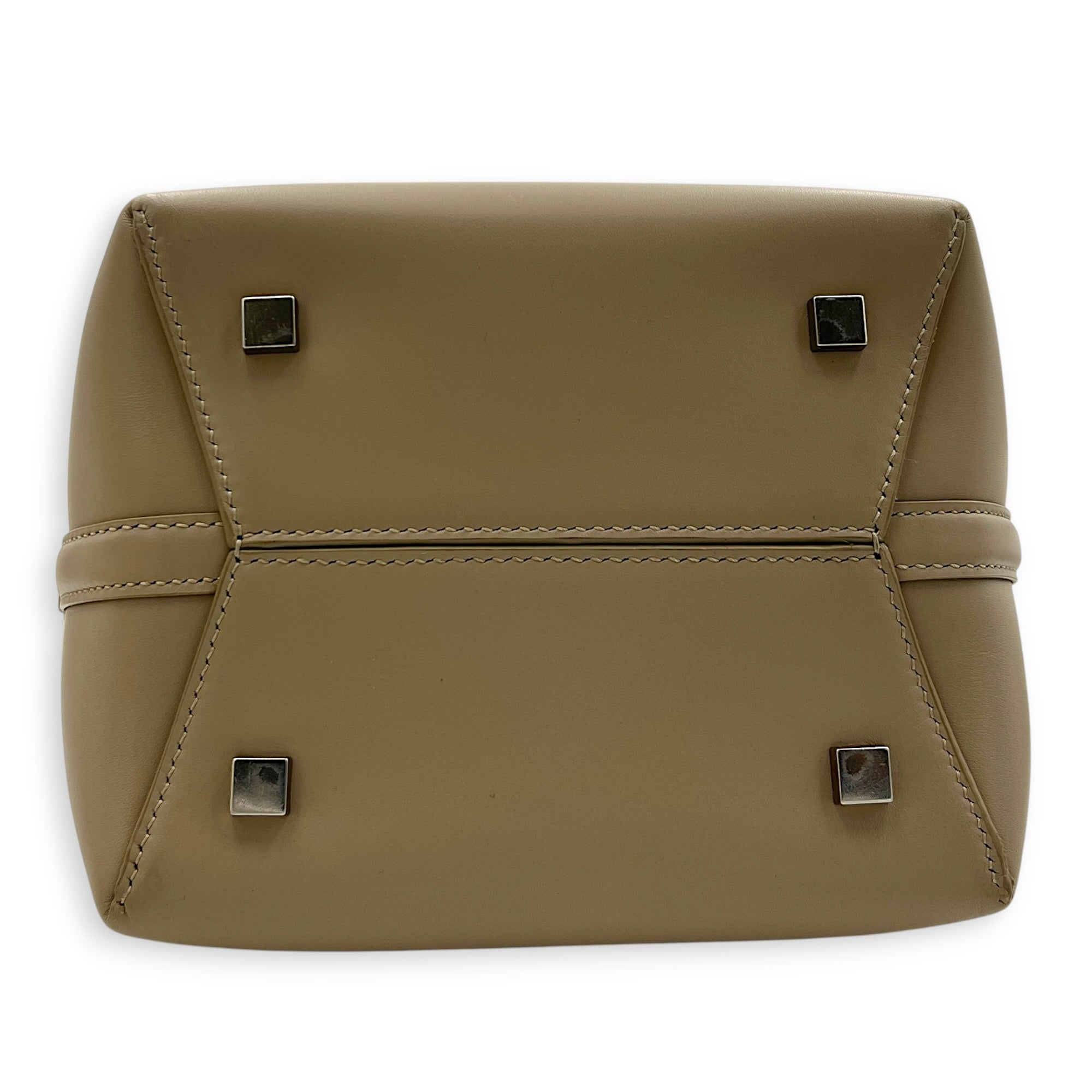 Le 37 Top Handle Bag Beige in Calfskin, Silver hardware