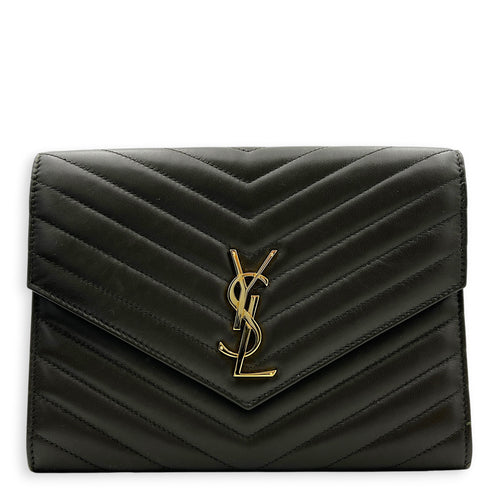 Cassandre Green Pouch in Calfskin, Gold hardware