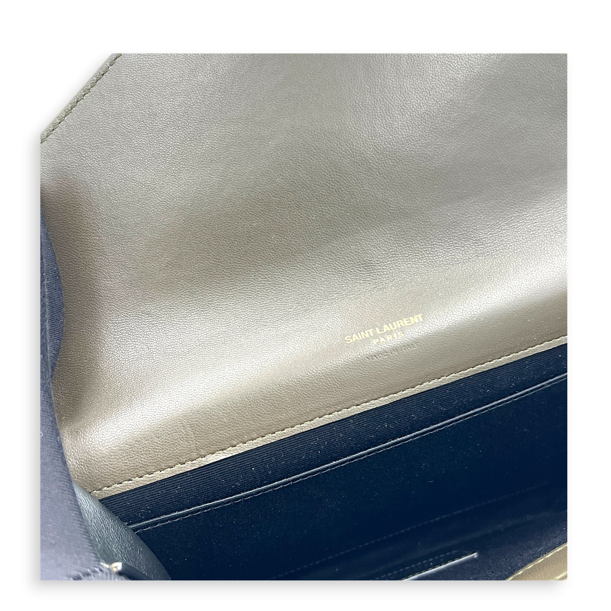 Cassandre Green Pouch in Calfskin, Gold hardware
