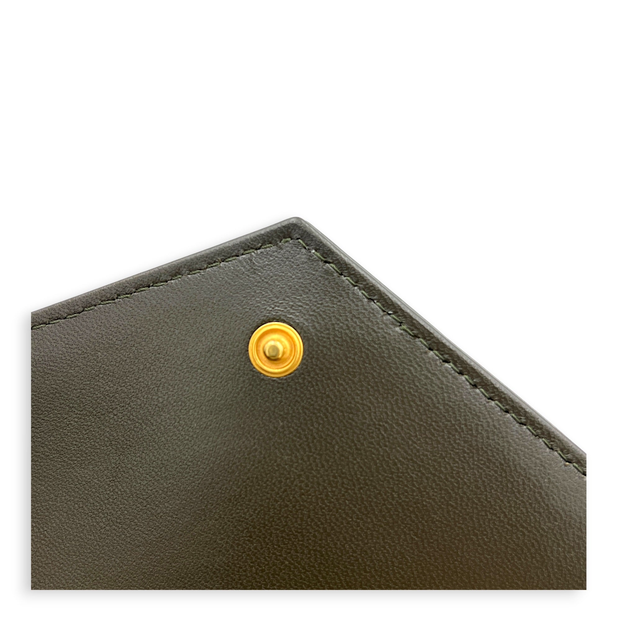 Cassandre Green Pouch in Calfskin, Gold hardware