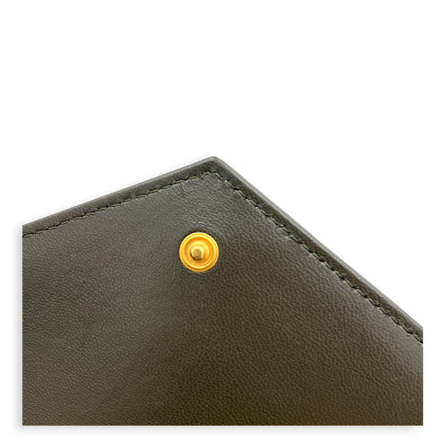 Cassandre Green Pouch in Calfskin, Gold hardware