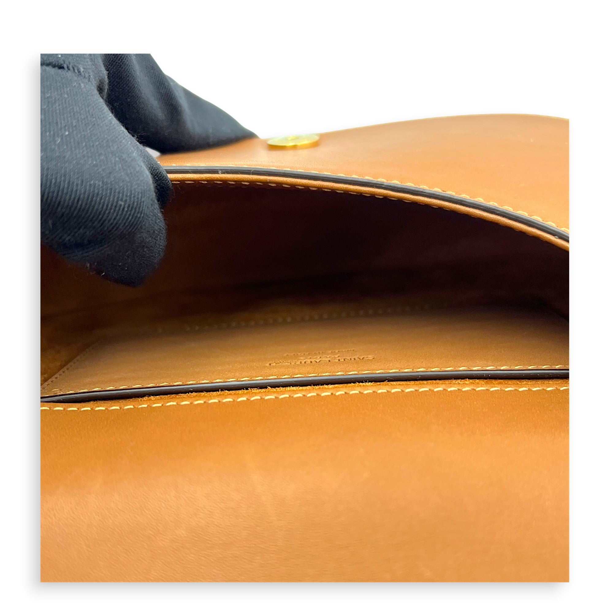 Voltaire Top Handle Bag Brown in Calfskin, Gold hardware