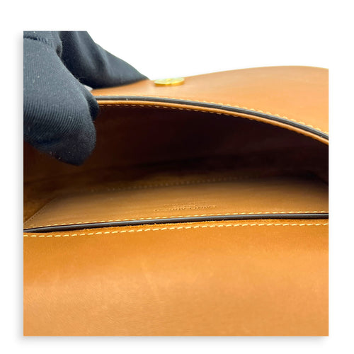 Voltaire Top Handle Bag Brown in Calfskin, Gold hardware