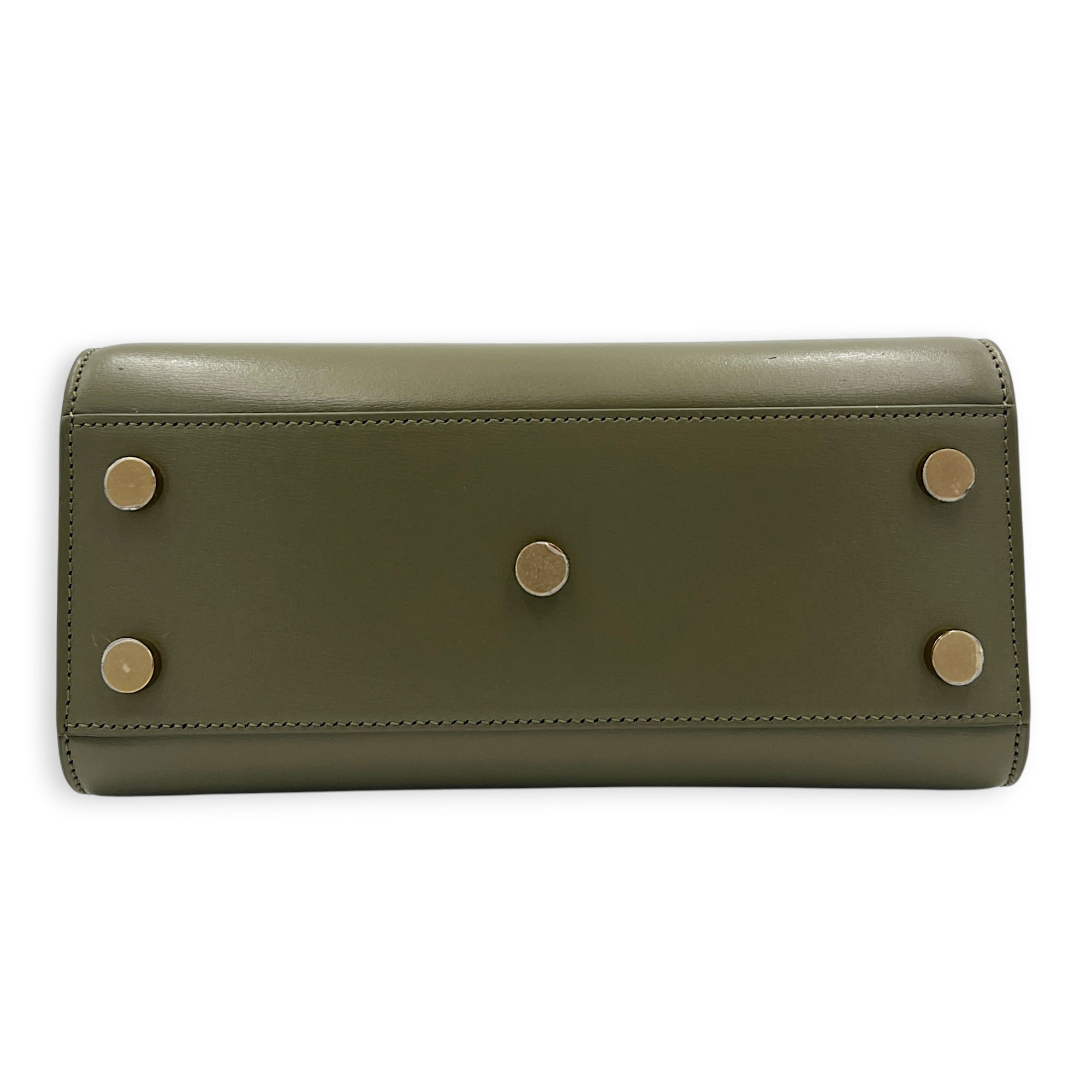 Sac de Jour Top Handle Bag Green in Calfskin, Gold hardware