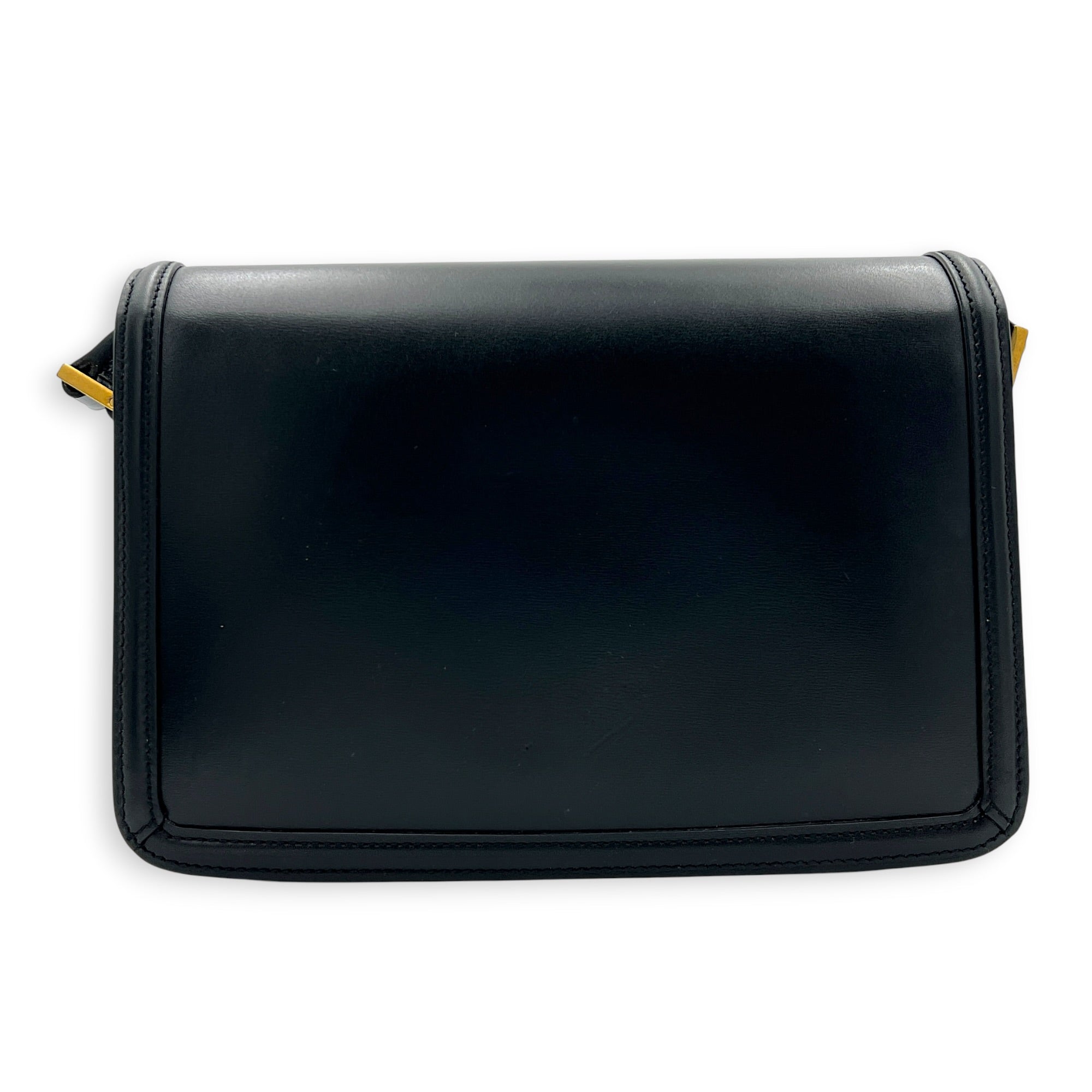 Solferino Shoulder Bag Black in Calfskin, Gold hardware