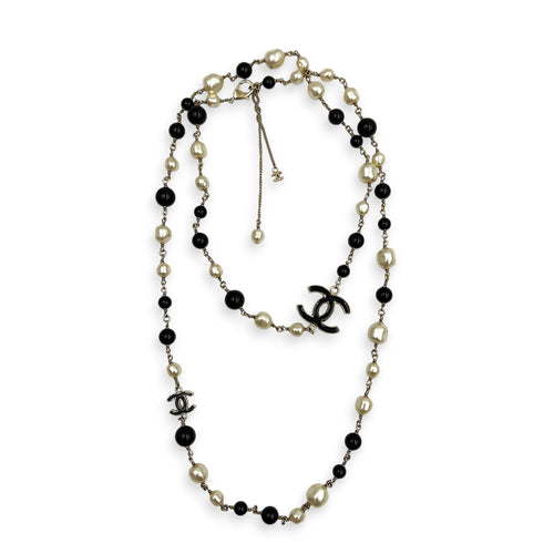 Beaded Necklace Multi-colour in Faux Pearl, Gold hardware