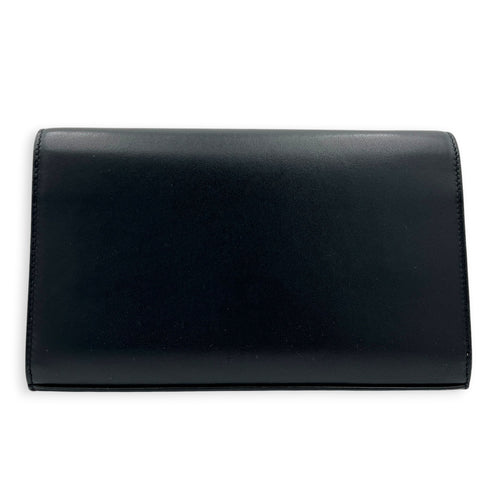 Cassandra Black Wallet On Chain in Calfskin, Mixed hardware