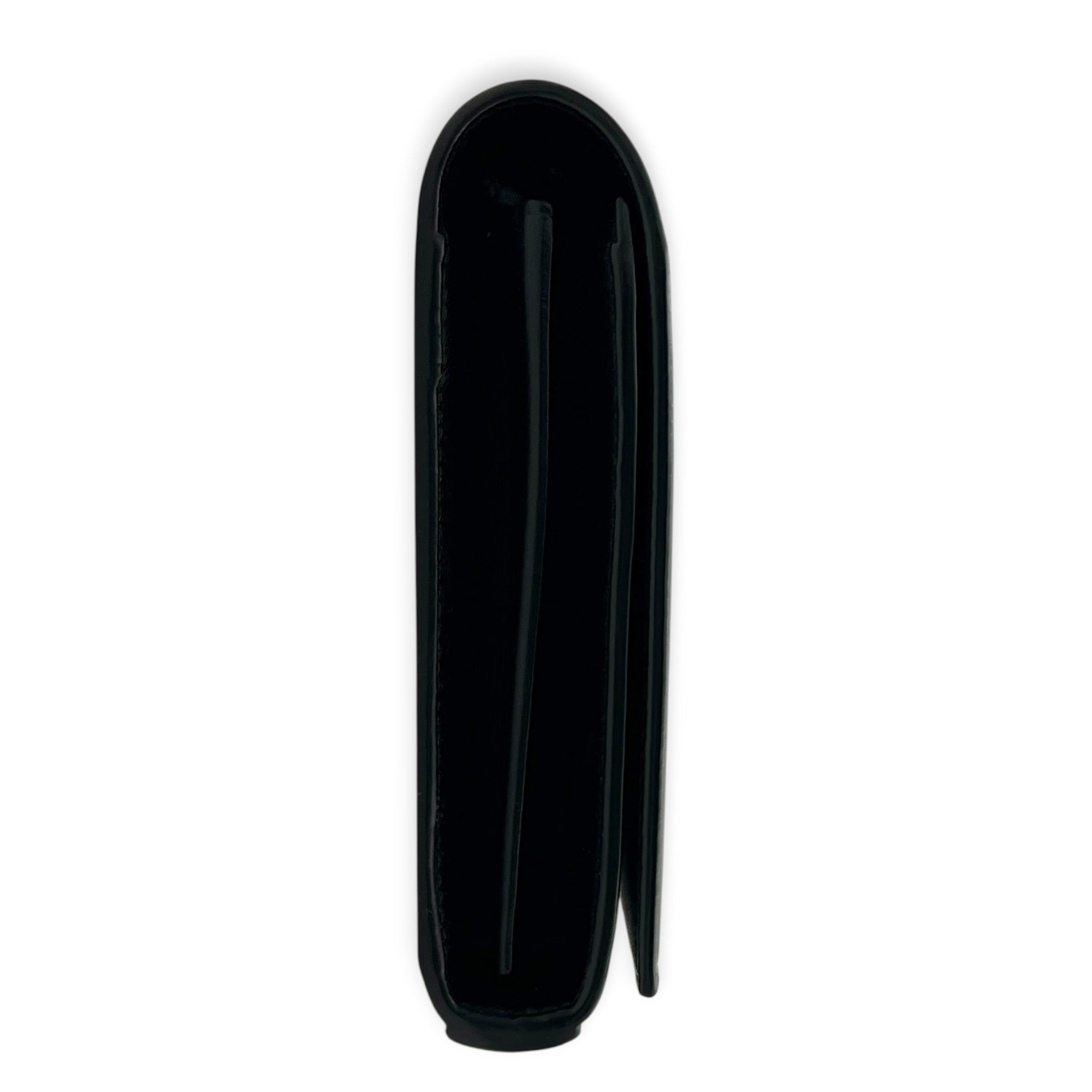 Cassandra Black Wallet On Chain in Calfskin, Mixed hardware