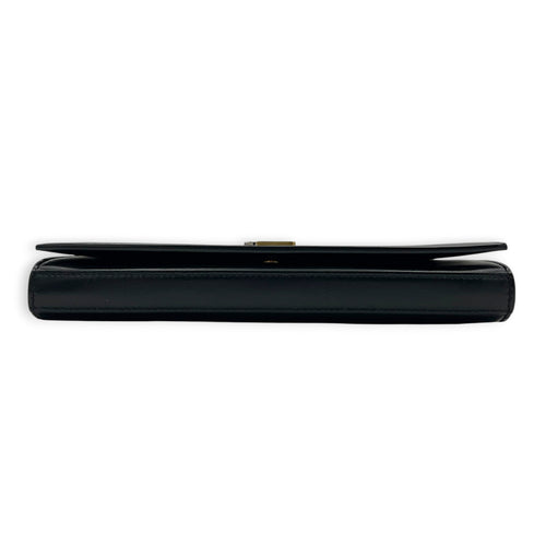 Cassandra Black Wallet On Chain in Calfskin, Mixed hardware