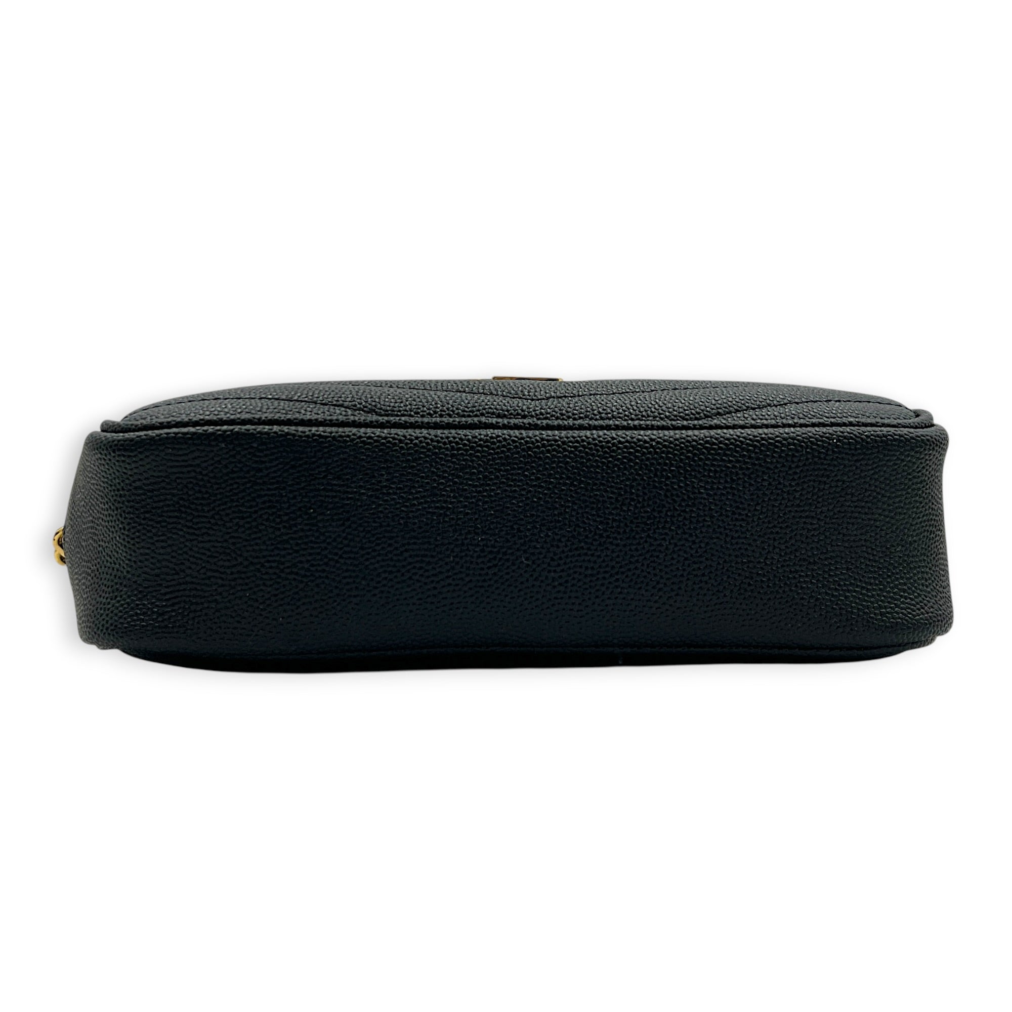 Lou Camera Black Shoulder Bag in Calfskin, Gold hardware