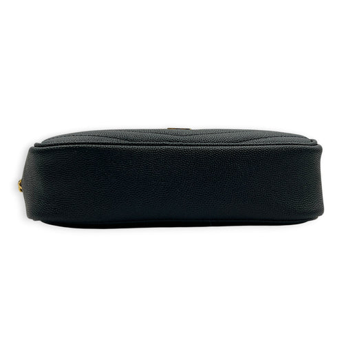 Lou Camera Black Shoulder Bag in Calfskin, Gold hardware