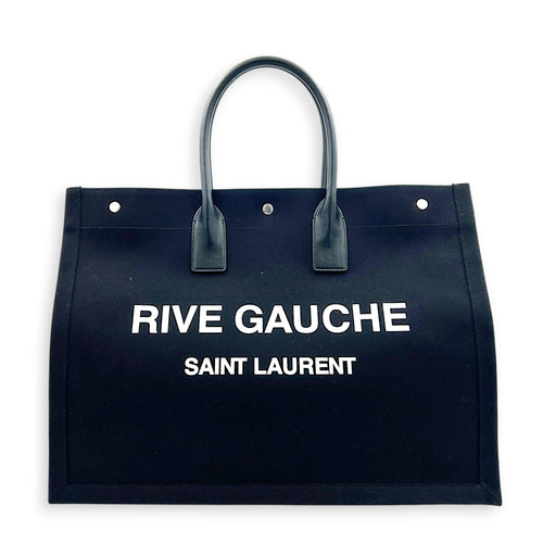 Rive Gauche  Tote Bag Black in Canvas, Palladium hardware