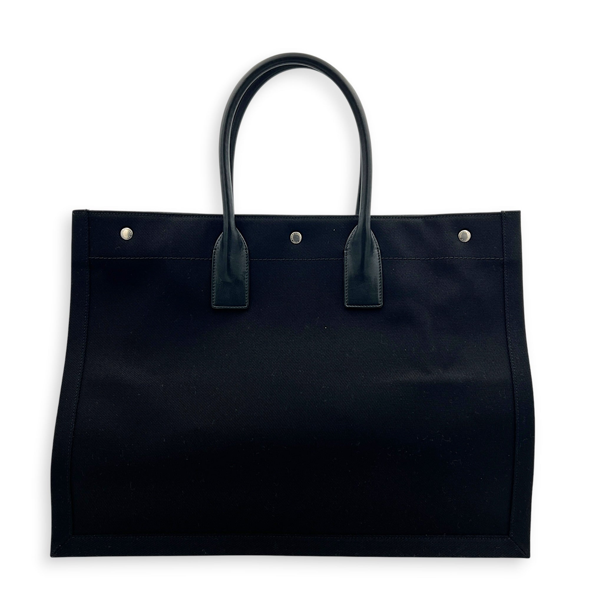 Rive Gauche  Tote Bag Black in Canvas, Palladium hardware