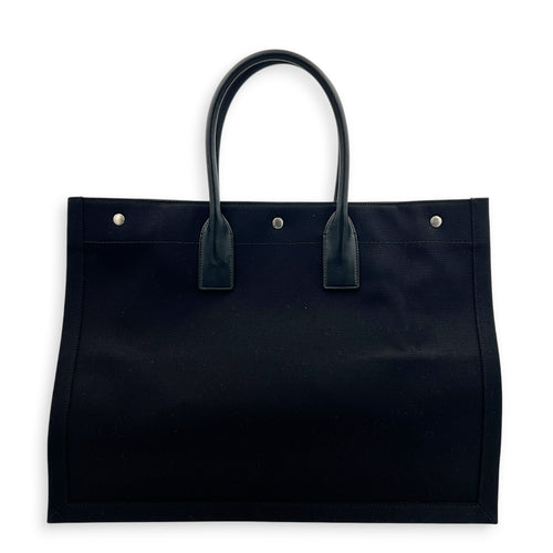 Rive Gauche  Tote Bag Black in Canvas, Palladium hardware