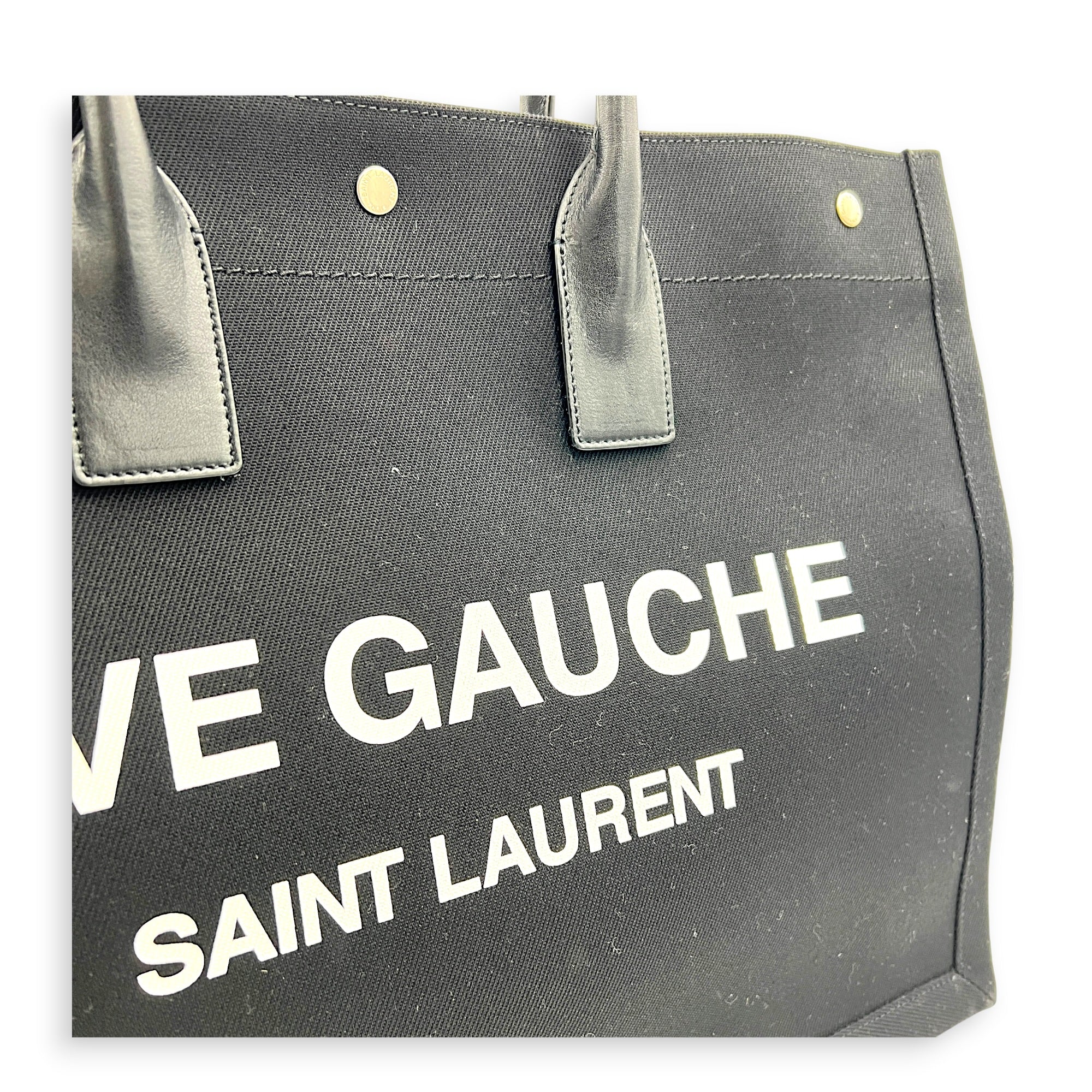 Rive Gauche  Tote Bag Black in Canvas, Palladium hardware