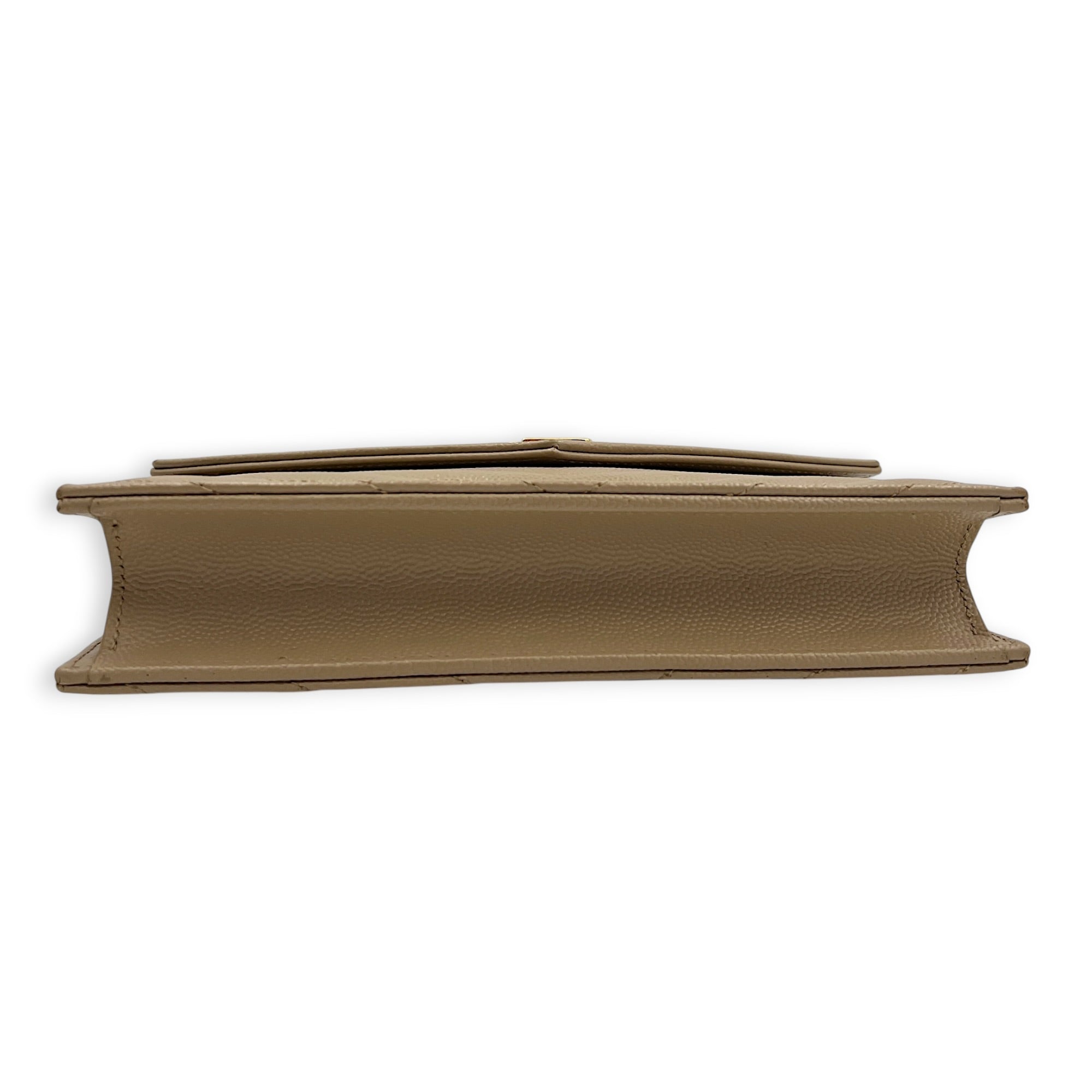 Cassandre Wallet On Chain Beige in Calfskin, Gold hardware