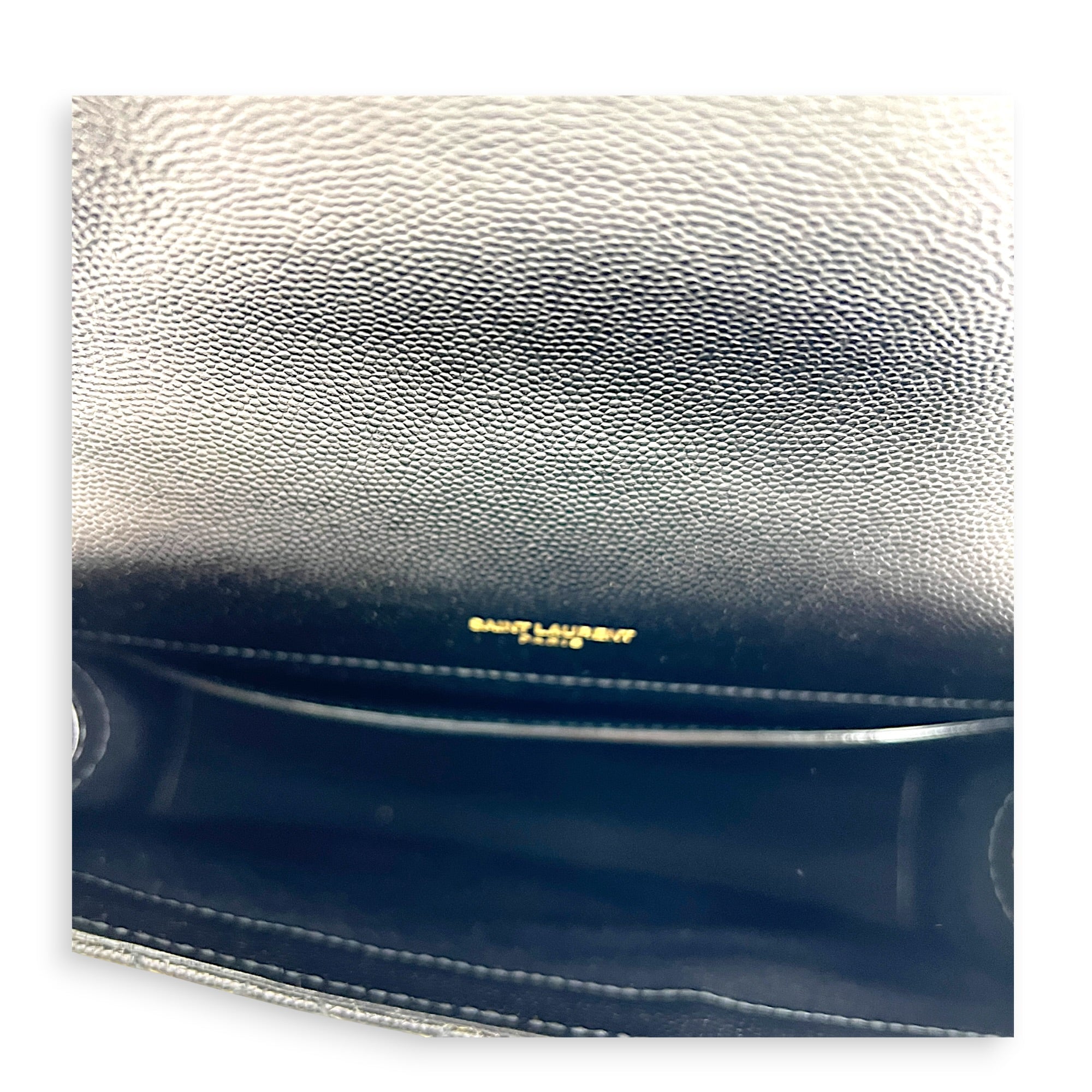 Envelope Shoulder Bag Black in Calfskin, Gold hardware