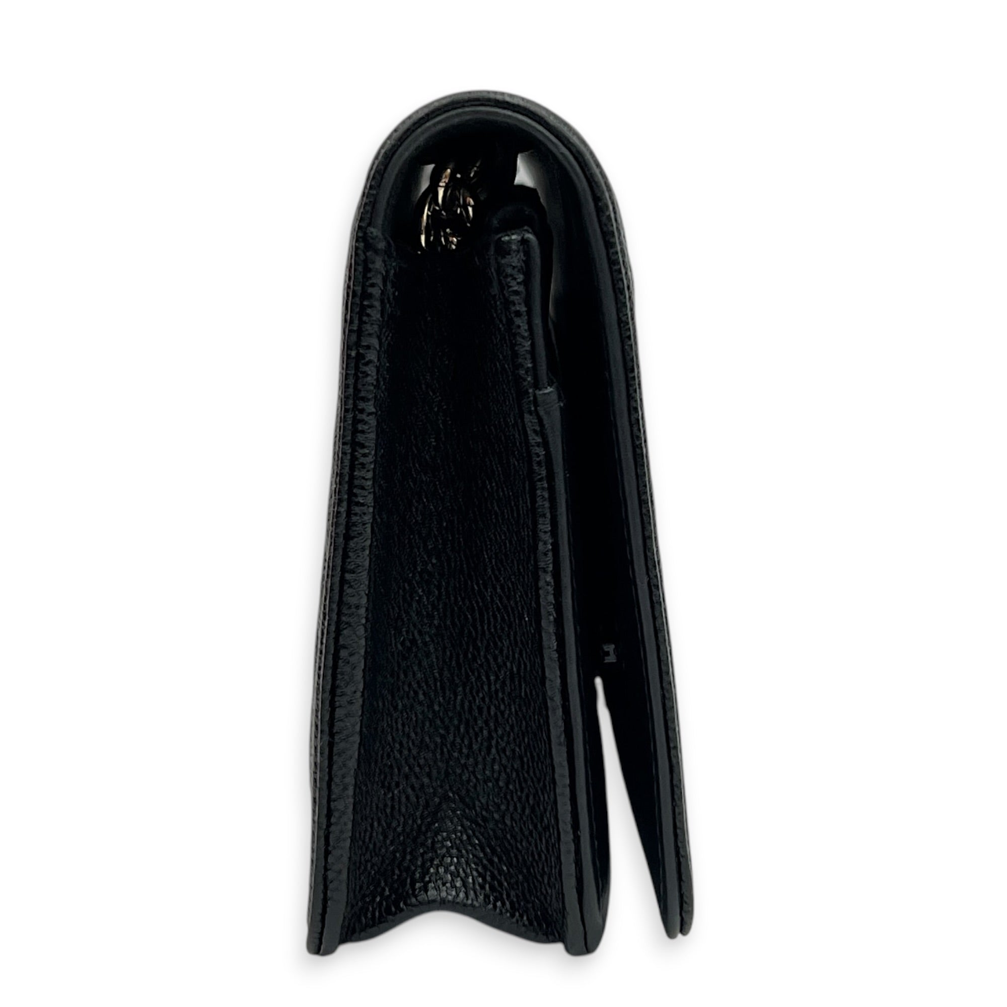 Boy Wallet On Chain Black in Caviar Leather, Gold hardware