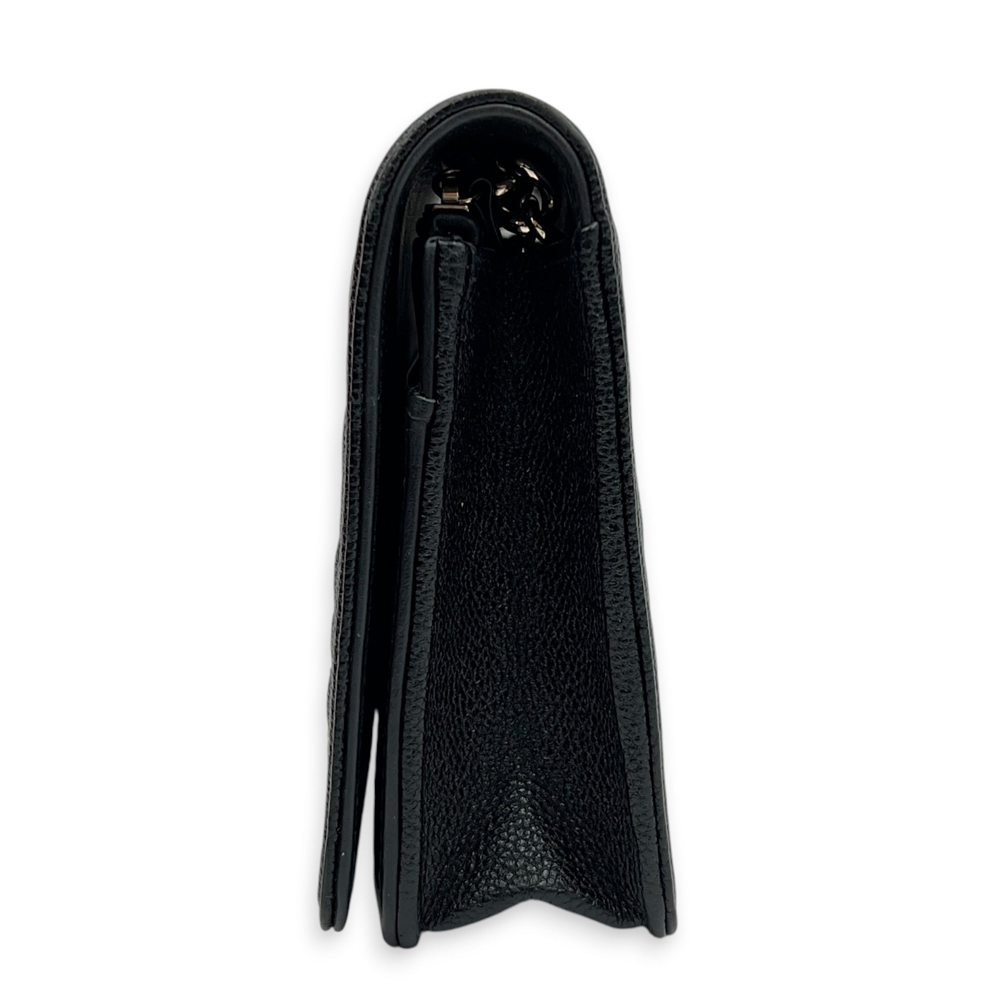 Boy Wallet On Chain Black in Caviar Leather, Gold hardware