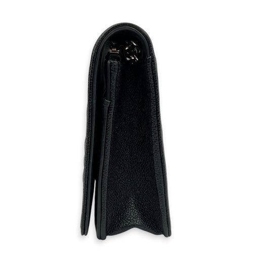Boy Wallet On Chain Black in Caviar Leather, Gold hardware