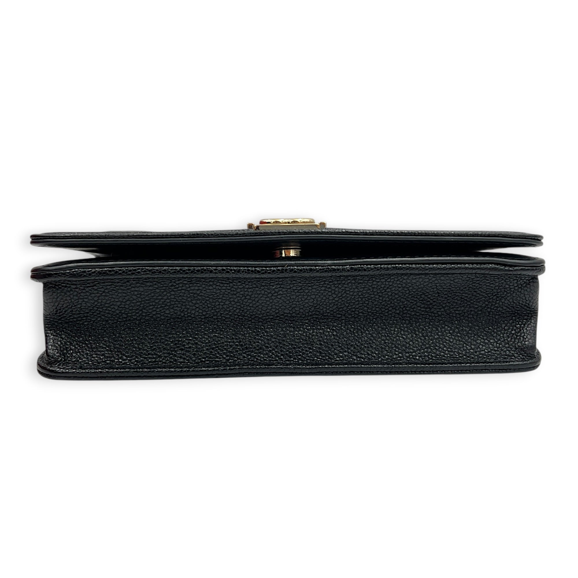 Boy Wallet On Chain Black in Caviar Leather, Gold hardware