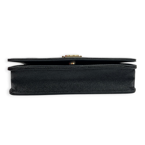 Boy Wallet On Chain Black in Caviar Leather, Gold hardware