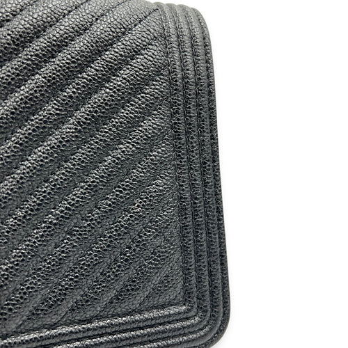 Boy Wallet On Chain Black in Caviar Leather, Gold hardware