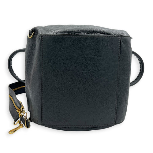 Motorcycle Convertible Grey Backpack in Calfskin, Gold hardware